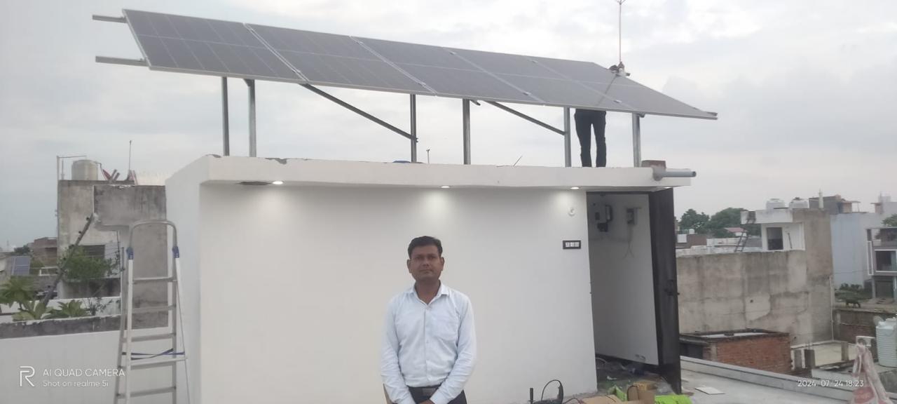 N K Enterprises team installing solar panels