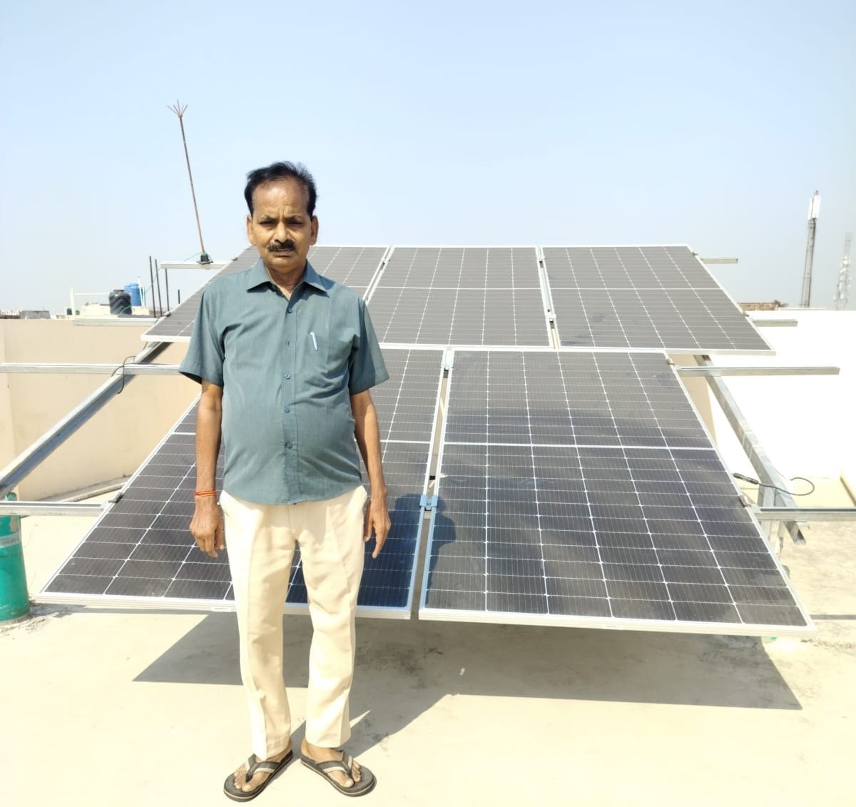 N K Enterprises team installing solar panels