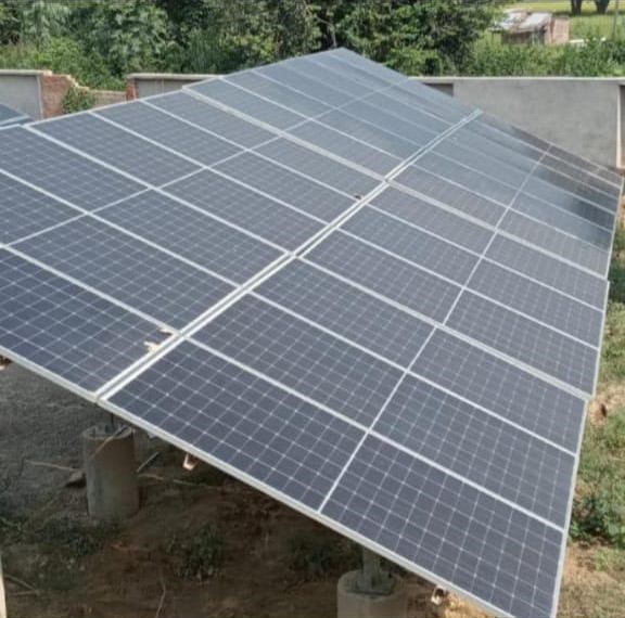 N K Enterprises team installing solar panels