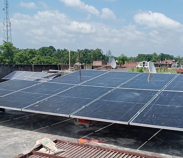 N K Enterprises team installing solar panels